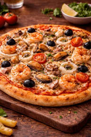 Pizza aux fruits de mer Pizza aux fruits de mer