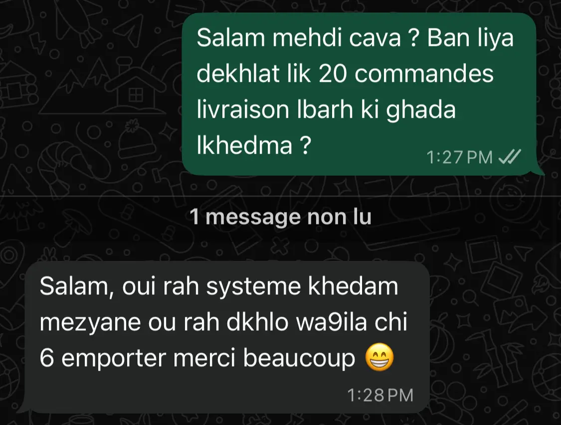 témoignage whatsapp pour client