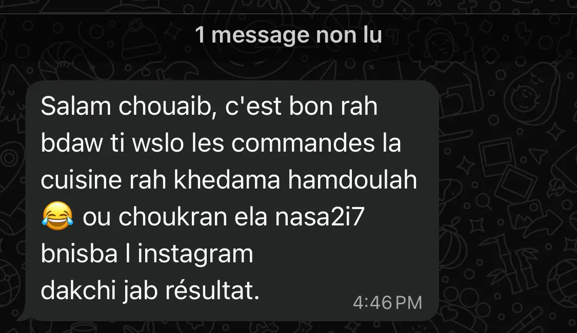 témoignage whatsapp pour client