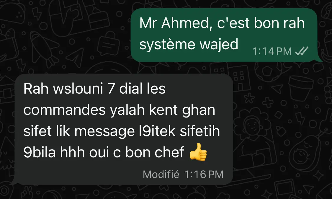 témoignage whatsapp pour client