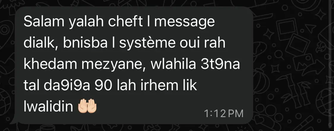 témoignage whatsapp pour client