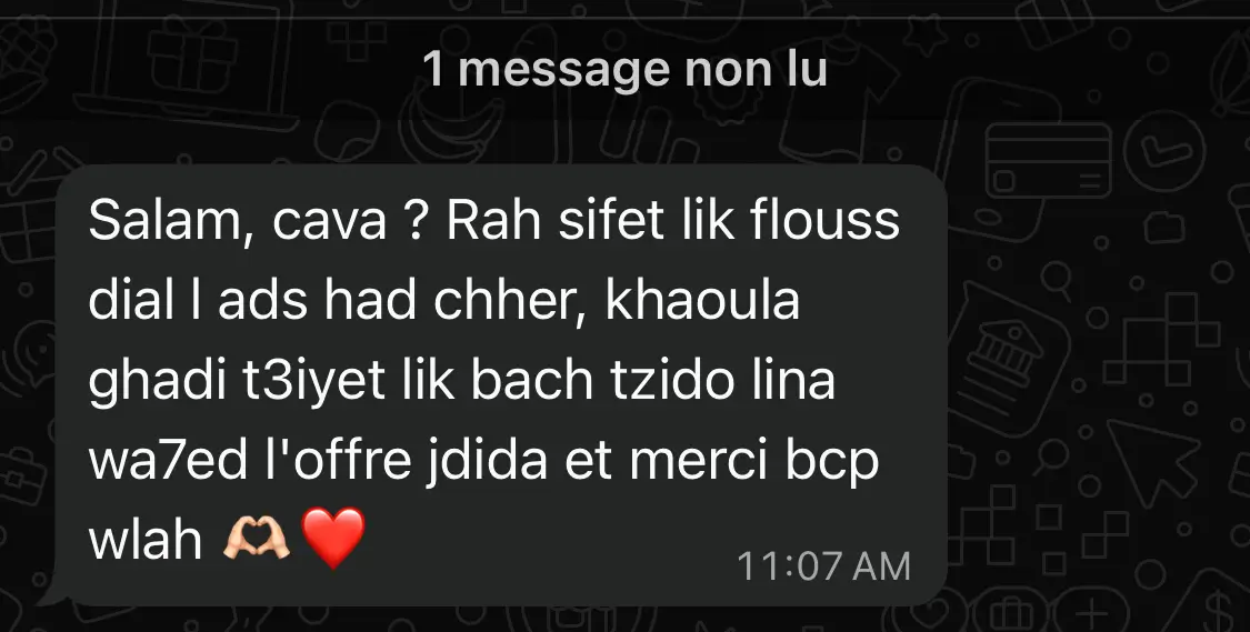 témoignage whatsapp pour client