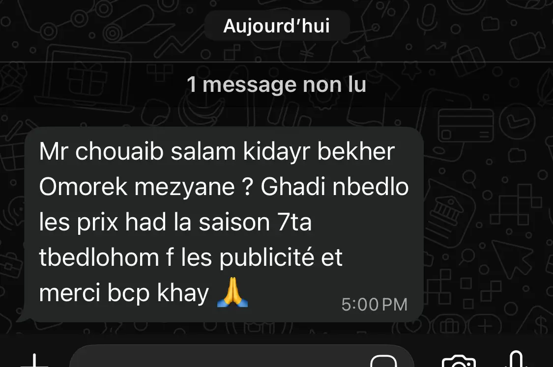 témoignage whatsapp pour client